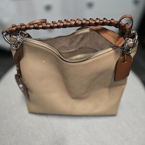 Chic Beige Designer Shoulder Bag